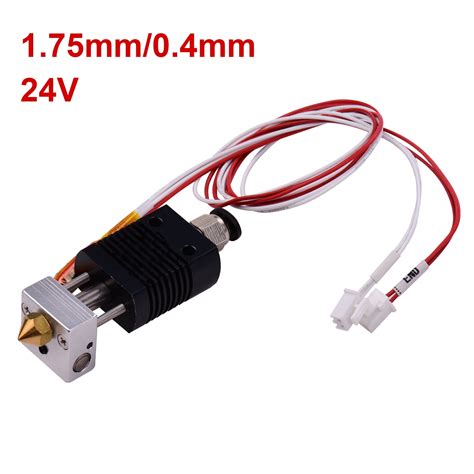 3D Printer Full Metal Hotend Extruder Kit Hot End Set With 0 4mm Nozzle 100K Thermistor Heatsink