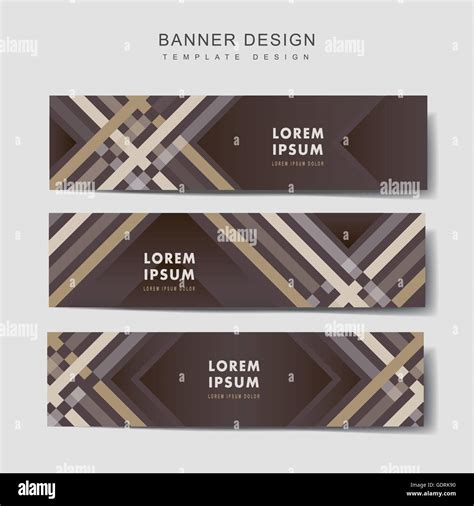 elegant banner template design set with plaid pattern Stock Vector ...