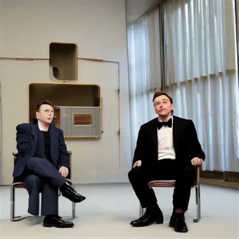 Alan Turing Sitting Next To Elon Musk Alan Turing Is Stable Diffusion