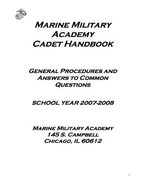 Fillable Online Marinemilitary Marine Military AcademyAcademy Cadet