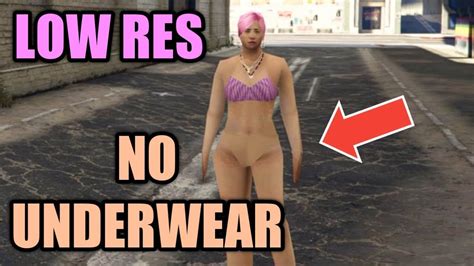 Low Resolution Character No Underwear GTA Online Female Outfit Glitch