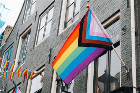 Modern Progress LGBTQ Pride Flag During Pride Month Includes People Of Color Rainbow Gay