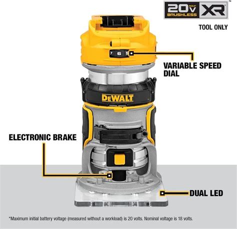 Dewalt 20v Max Xr Cordless Router Brushless Tool Only Dcw600b 885911599405 Ebay