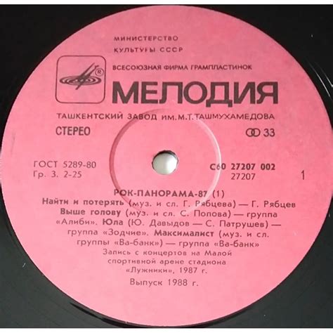Various – Рок-панорама-87 (1) / C60 27207 002 цена 290р. арт. 10823