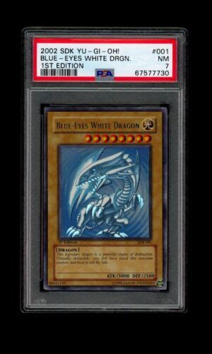 Blue Eyes White Dragon Ultra Rare 1st Edition SDK 001 YuGiOh PSA 7 NEAR