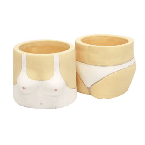 New Bikini Top Planter White Natural Mm The Jungle Collective