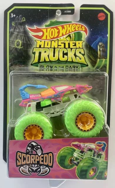 Neuf Hot Wheels Monster Truck Scorpedo Glow In The Dark Mattel Eur Picclick Fr