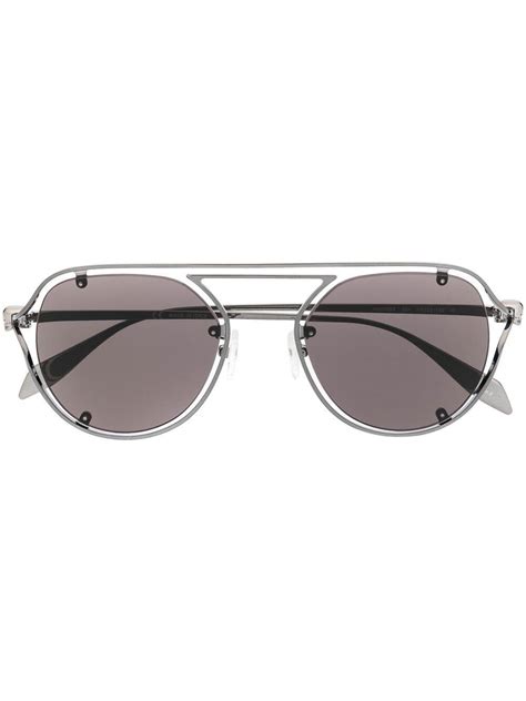 Alexander McQueen Eyewear Injection Rounded Sunglasses Editorialist