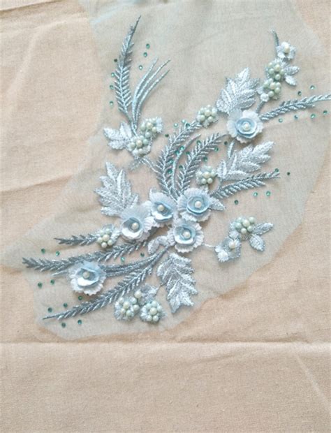 Hot Pink 3D Beaded Lace Applique With Embroidered 3D Flowers Etsy