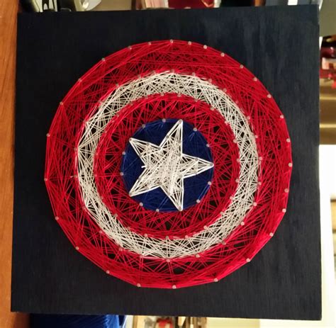 Captain America String Art Sign Made To Order By Rubyowldesigns