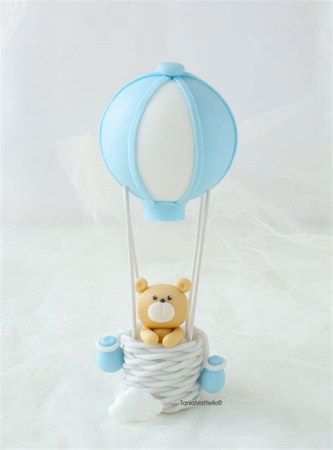 Teddy Bear In Hot Air Balloon Cake Topper Hot Air Balloon Etsy