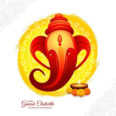 Fondo De Tarjeta De Festival Religioso Indio Feliz Ganesh Chaturthi