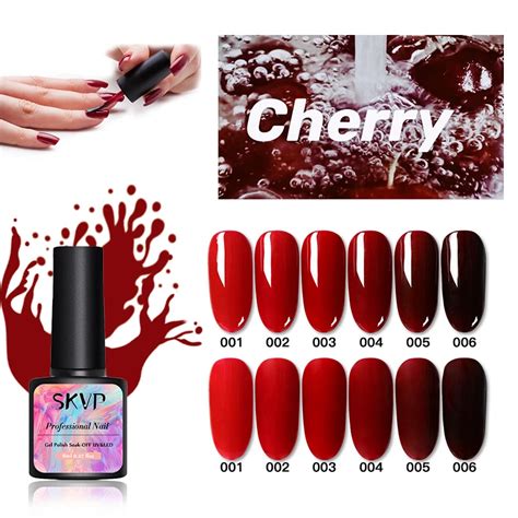 Skvp Vernis Gel Uv Série Rouge Cerise Laque Pour Manucure À Couleurs