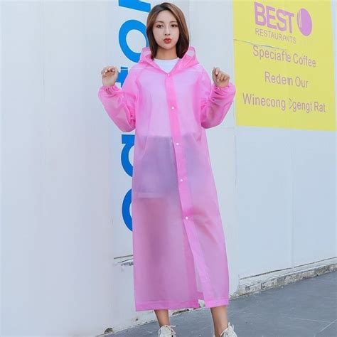 Raincoat Long Full Body Rainproof Transparent Thickened Female Adult