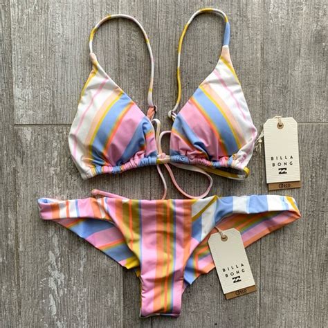 Billabong Swim Billabong Break A Dawn Tall Slide Triangle Tanga Bikini Set Poshmark