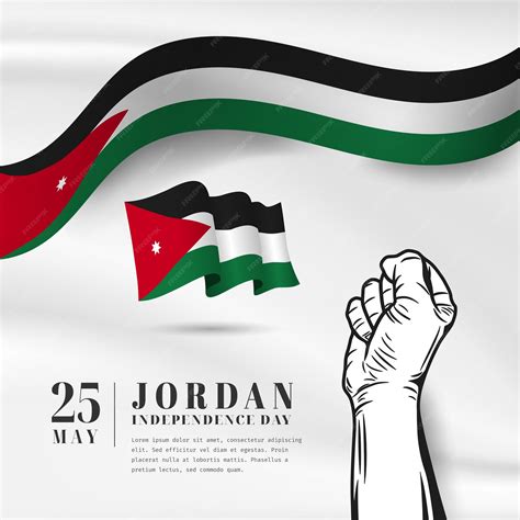 Premium Vector | Square Banner illustration of Jordan independence day