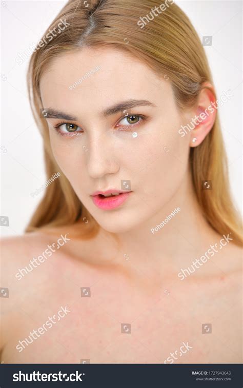 Sexy Blonde White Woman White Offshoulder Stock Photo Shutterstock