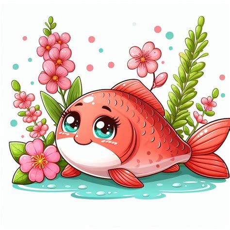 Premium Vector Cute Salmon Fish Vector Cartoon Illustration