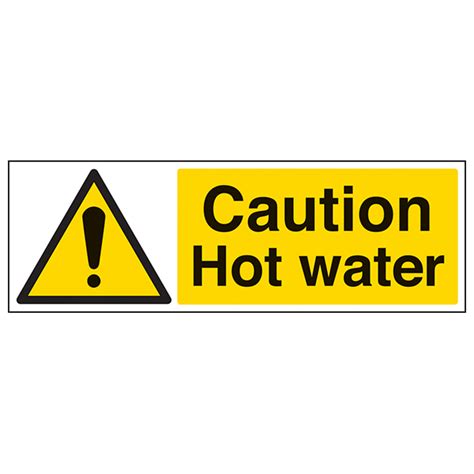 Caution Hot Water Landscape Safety Signs Less