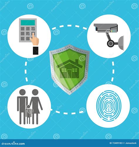 Security Cartoon Illustration Vector Design Stock Vector