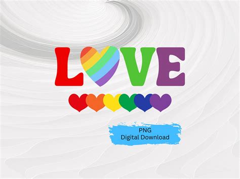Amor png Orgullo LGBTQ Orgullo gay png Corazones arcoíris Etsy México