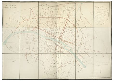 Carte statistique des égouts de la ville de Paris Barnebys