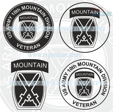 Th Mountain Division Svg Dxf Png Clipart Vector Cricut Cut Etsy