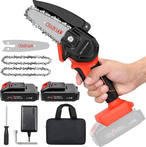 Mini Cordless Chainsaw Kit Upgraded 4″ One Hand Handheld Electric