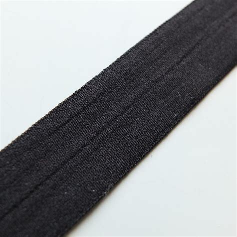 Fold Over Elastic Binding 18mm Black On Trend Fabrics