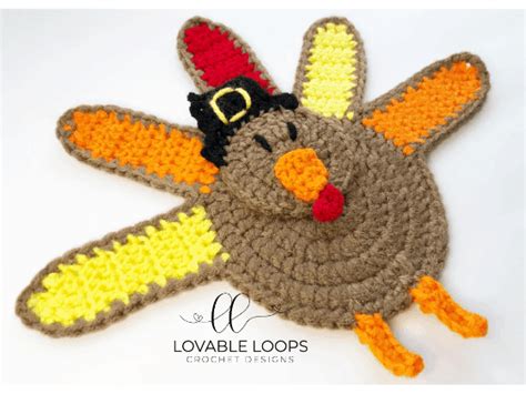 Crochet Turkey Applique Pattern Free Lovable Loops