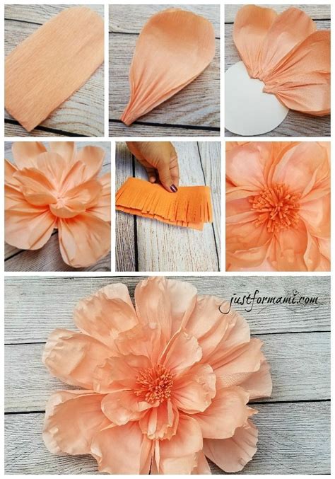 Flor De Papel Gigante Para Decorar Hecha Con Papel Crepe Para Hacerla