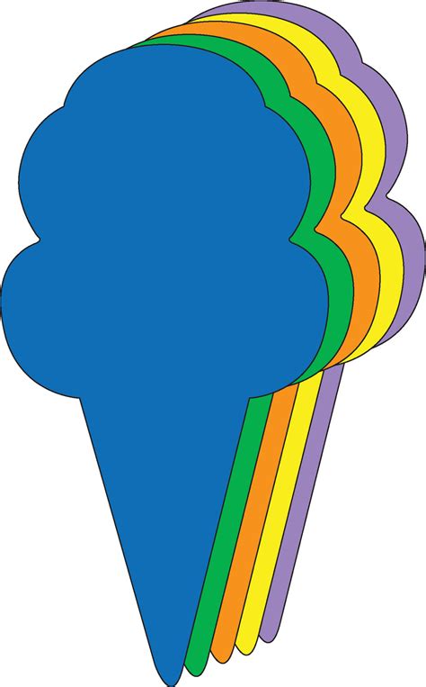 Ice Cream Cone Assorted Color Creative Cut-Outs - 5.5" | Creative ...