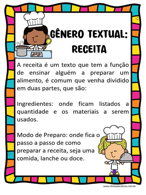 Gênero Textual Receita - Conceito - @clickseducativos | PDF