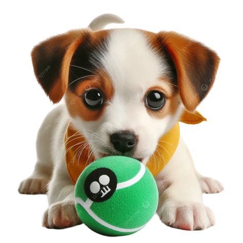 Charming Puppy Illustration Featuring A Cute Baby Dog With Ball High