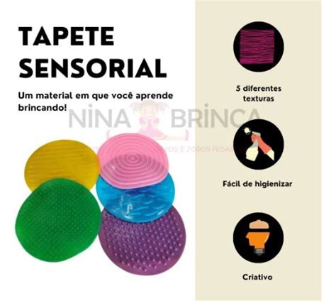 Tapete Sensorial Em Silicone Kit 5 Tipos De Textura Brinquedos