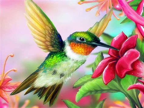 5D Diamond Painting Full Drill DIY Hummingbird Picking Etsy