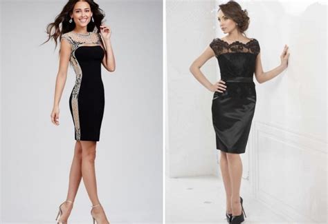 Черное короткое платье – с пышной юбкой, с длинными рукавами, на ...