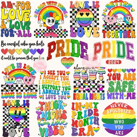 Retro Pride Png Bundle Pride Svg Gay Png Rainbow Pride Png Lgbtq Gift Social Justice Png