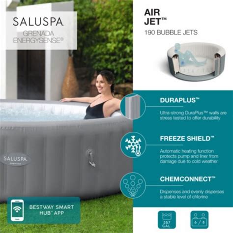 Bestway SaluSpa Santorini HydroJet Hot Tub W Set Of 8 SaluSpa Pool And Spa Seat 9 Piece Kroger