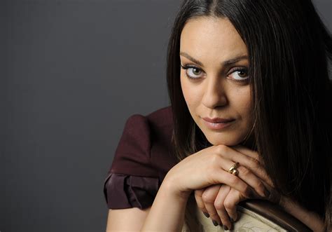 Mila Kunis Glance Face Hair Brunette Girl Hands Hd Wallpaper