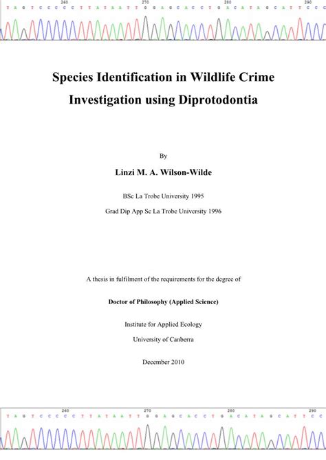 Species Identification in Wildlife Crime Investigation Using Diprotodontia - DocsLib