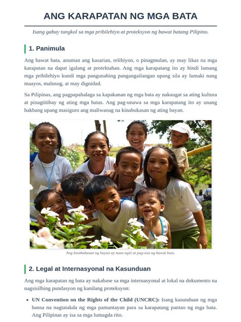 visualisasyon ng dokumento sa karapatan ng mga bata