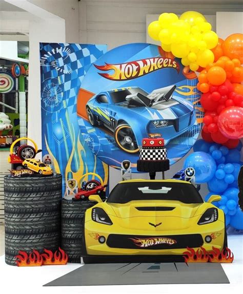 Hot Wheels Mini Table Arte Alegria Decoração para Festa Infantil Decorações para Festas