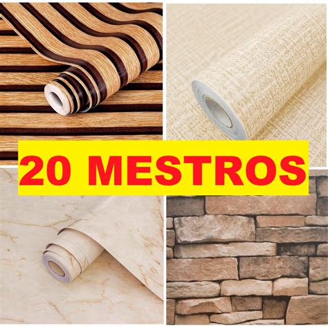 Papel De Parede Rolo 20 Metros - 20 Metros Papel De Parede Adesivo Lavável Diversos Modelos | Shopee Brasil