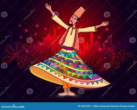 Whirling Dervish Line Art Cartoon Vector 231618081
