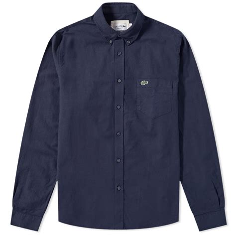 Lacoste Button Down Oxford Shirt Navy End