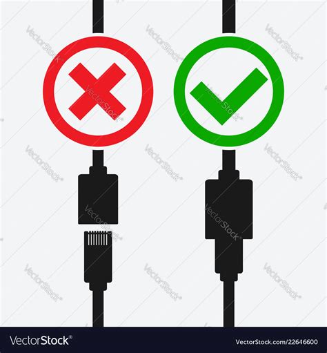 Ethernet connectors connect and disconnect symbol Vector Image