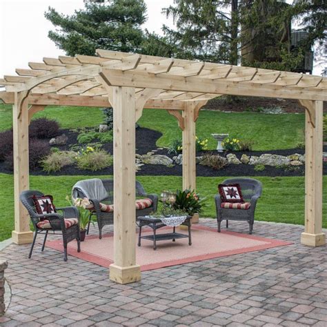 Ft W X Ft D Solid Wood Pergola Outdoor Pergola Cedar Pergola