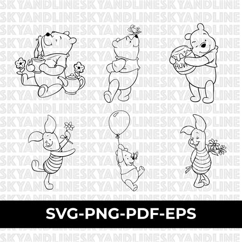 Winnie The Pooh Svg Piglet Svg Eeyore Svg Silhouette Svg Etsy