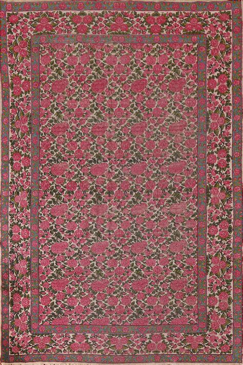 Pre 1900 Vegetable Dye Kerman Ravar Persian Rug 5x7